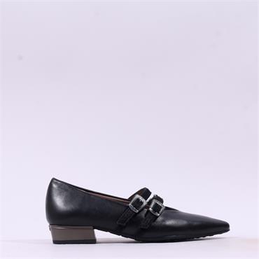 Hispanitas Ginebra 2 Strap Loafer - Black Leather